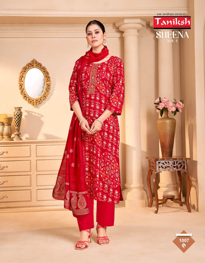 Sheena Vol 1 Taniksh Rayon Foil Readymade Pant Style Suits Manufacturer Ahmedabad