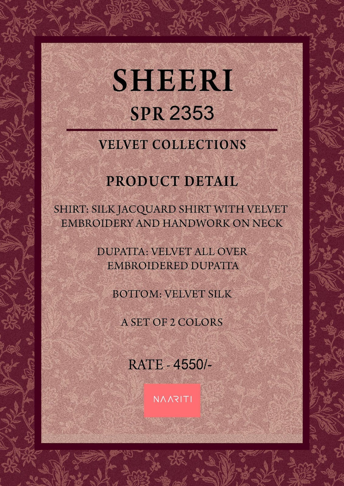 Sheeri Naariti Pant Style Suits Wholesaler Gujarat
