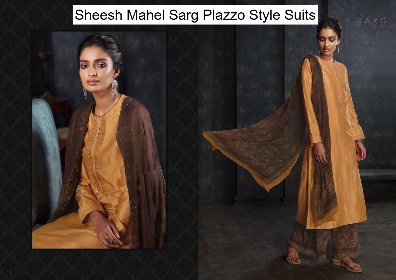 Sheesh Mahel Sarg Chanderi Plazzo Style Suits Exporter Ahmedabad
