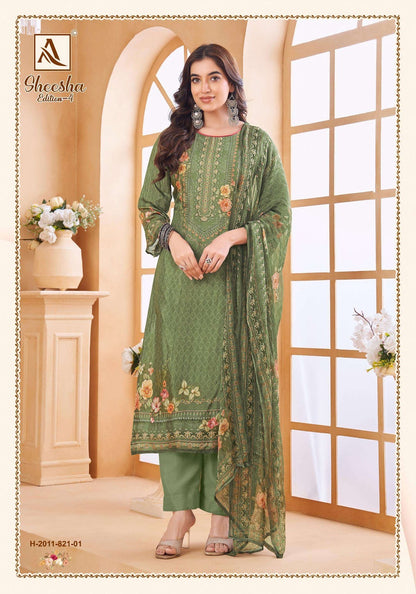 Sheesha Edition 4 Alok Viscose Muslin Karachi Salwar Suits Wholesaler Ahmedabad