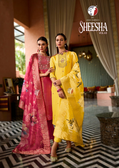 Sheesha Vol 3 Af Tissue Simmer Readymade Pant Style Suits Supplier Ahmedabad