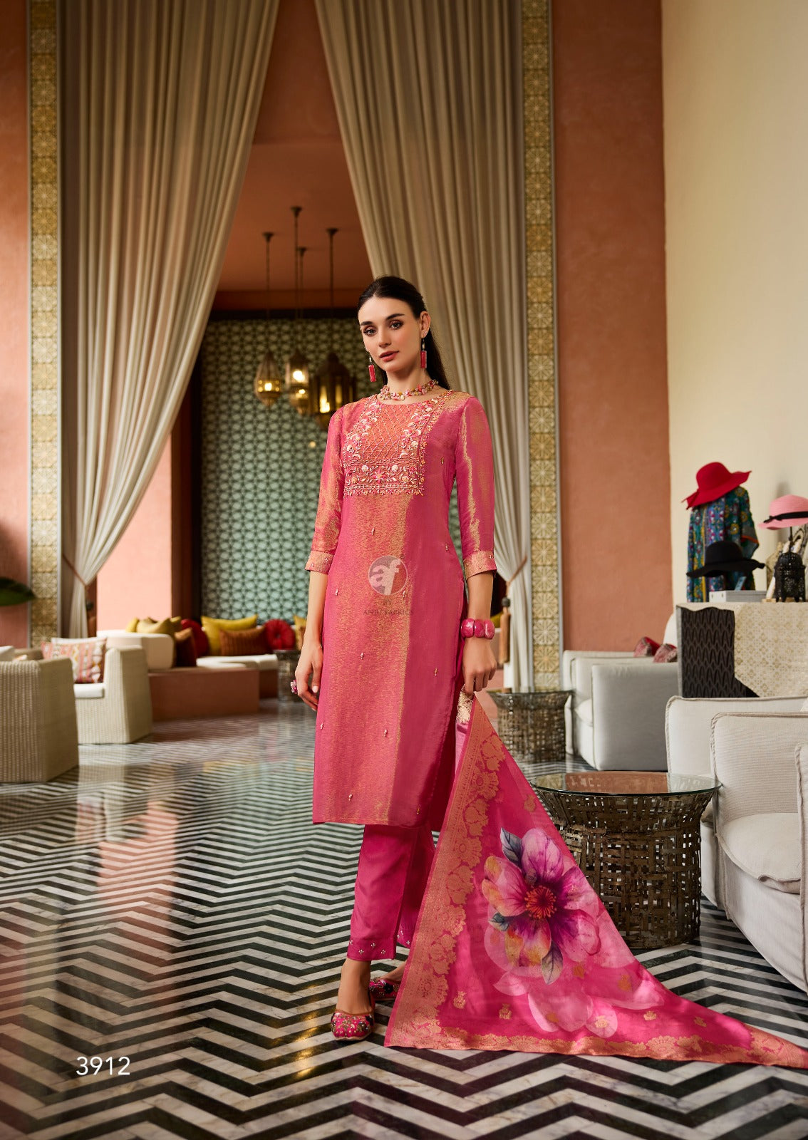 Sheesha Vol 3 Af Tissue Simmer Readymade Pant Style Suits Supplier Ahmedabad