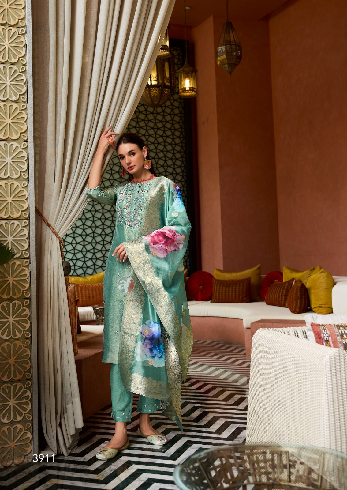 Sheesha Vol 3 Af Tissue Simmer Readymade Pant Style Suits Supplier Ahmedabad