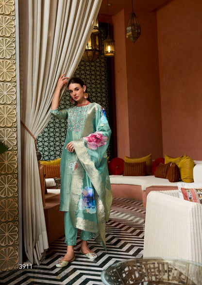 Sheesha Vol 3 Af Tissue Simmer Readymade Pant Style Suits Supplier Ahmedabad
