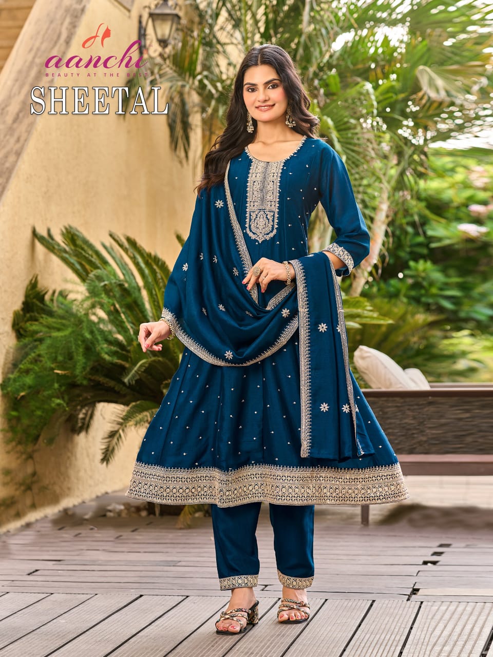 Sheetal Aanchi Vichitra Silk Readymade Anarkali Suits Wholesale Price