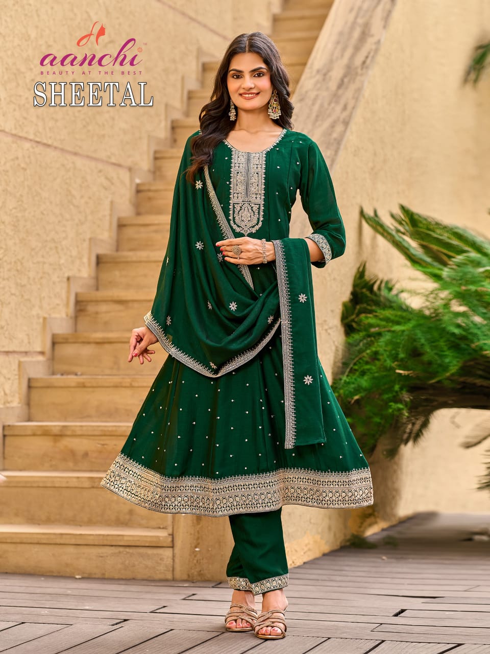 Sheetal Aanchi Vichitra Silk Readymade Anarkali Suits Wholesale Price