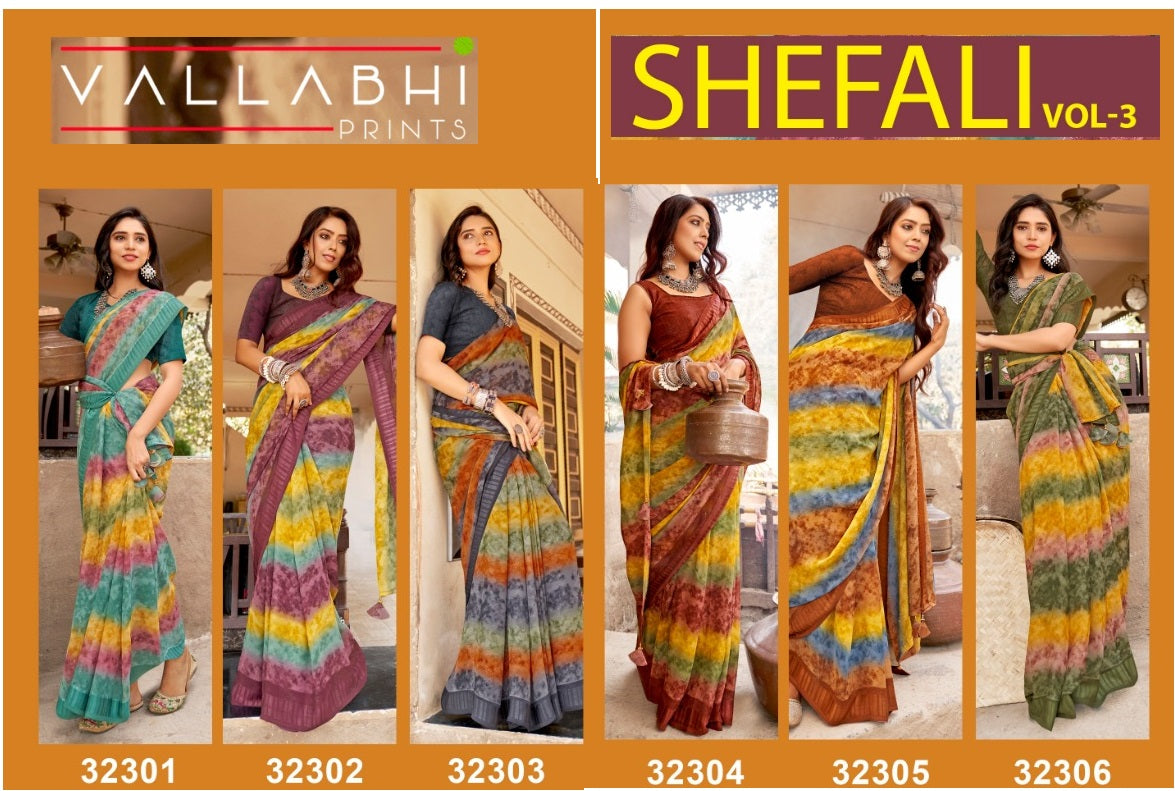Shefali Vol 3 Vallabhi Prints Georgette Sarees Manufacturer India