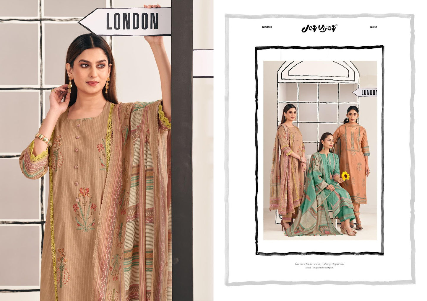 Shehar Diaries Jay Vijay Cotton Pant Style Suits Exporter