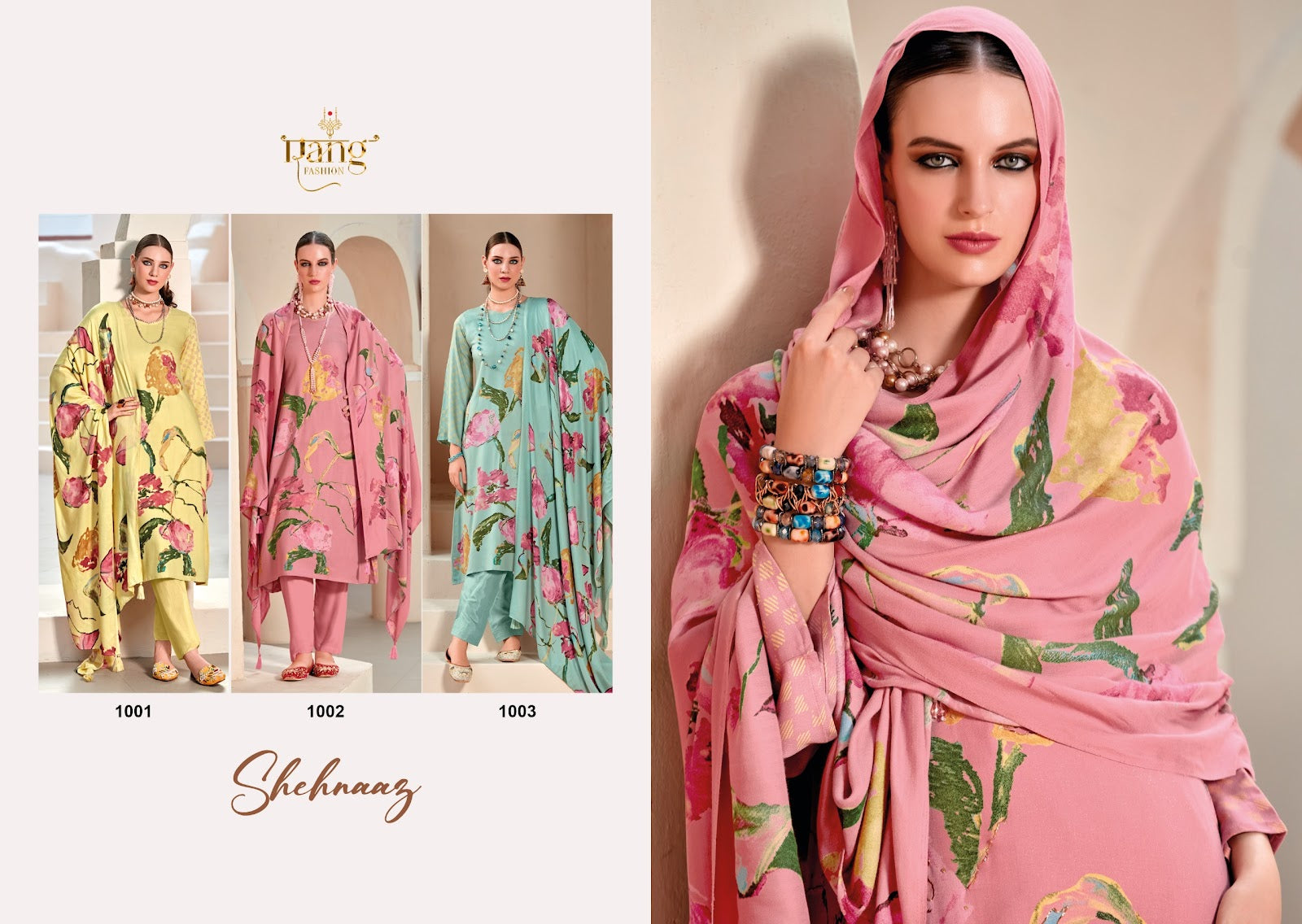 Shehnaaz Rang Fashion Simmer Pashmina Suits Supplier