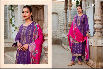 Shehnai Cinderella Silk Jacquard Pant Style Suits Manufacturer India