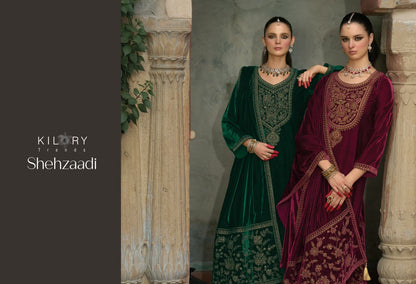 Shehzaadi Kilory Velvet Suits Manufacturer India