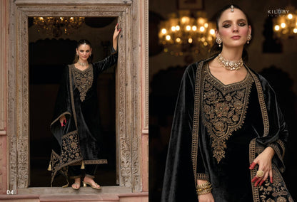Shehzaadi Kilory Velvet Suits Manufacturer India
