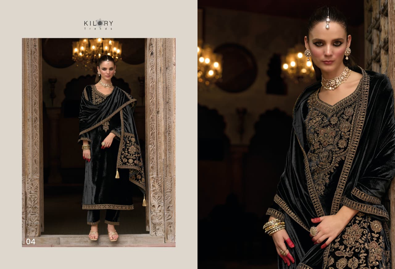 Shehzaadi Kilory Velvet Suits Manufacturer India