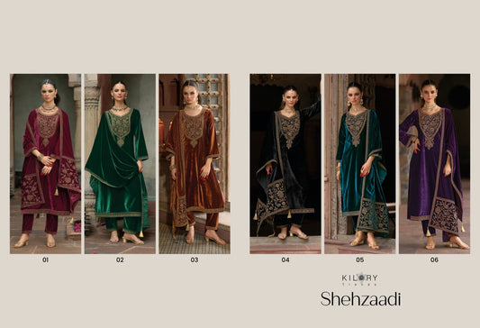Shehzaadi Kilory Velvet Suits Manufacturer India