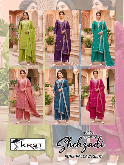 Shehzadi Krst Reyon Readymade Plazzo Style Suits Exporter