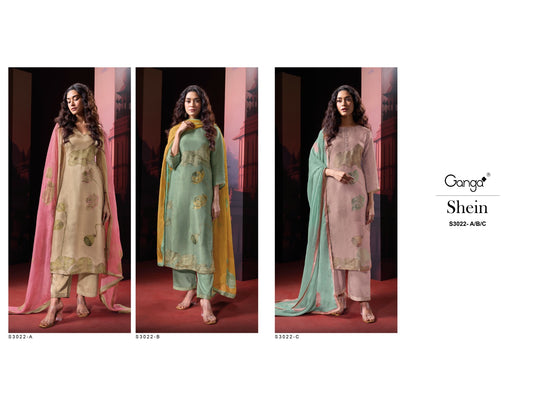 Shein 3022 Ganga Premium Bemberg Plazzo Style Suits Manufacturer