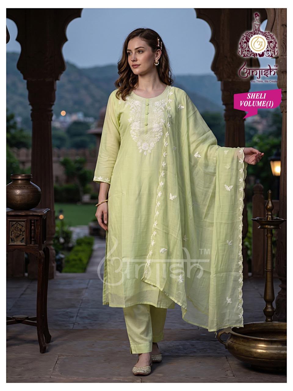 Sheli Anjish Chanderi Readymade Pant Style Suits Wholesaler India