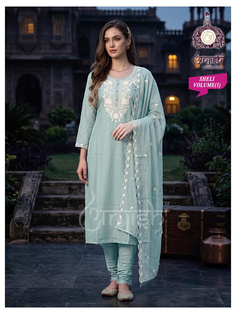 Sheli Anjish Chanderi Readymade Pant Style Suits Wholesaler India