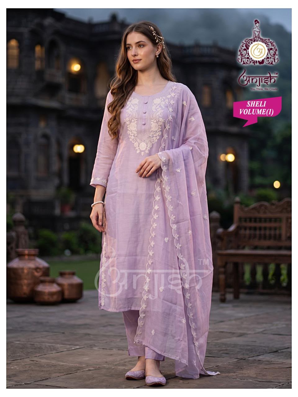 Sheli Anjish Chanderi Readymade Pant Style Suits Wholesaler India
