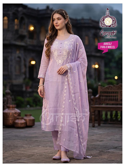 Sheli Anjish Chanderi Readymade Pant Style Suits Wholesaler India