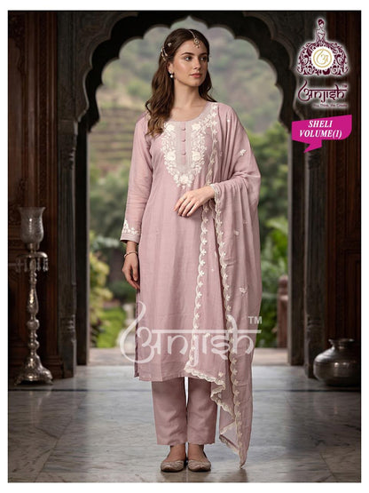 Sheli Anjish Chanderi Readymade Pant Style Suits Wholesaler India
