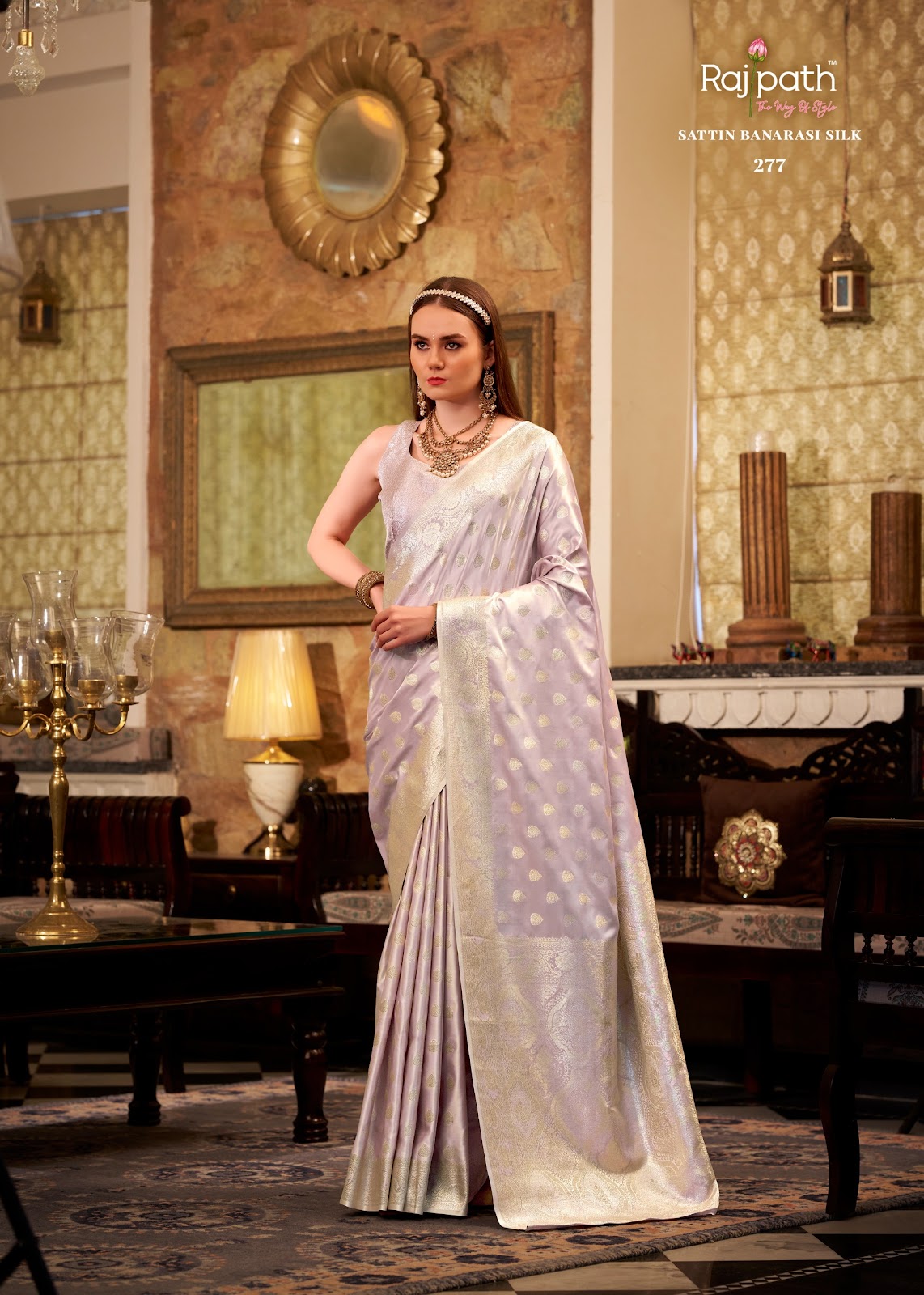 Shella Gold Rajpath Satin Silk Sarees Exporter Gujarat