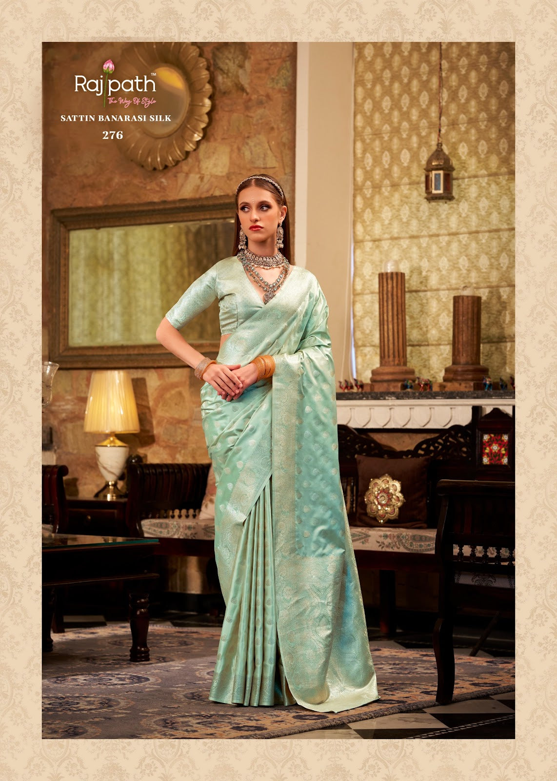 Shella Gold Rajpath Satin Silk Sarees Exporter Gujarat