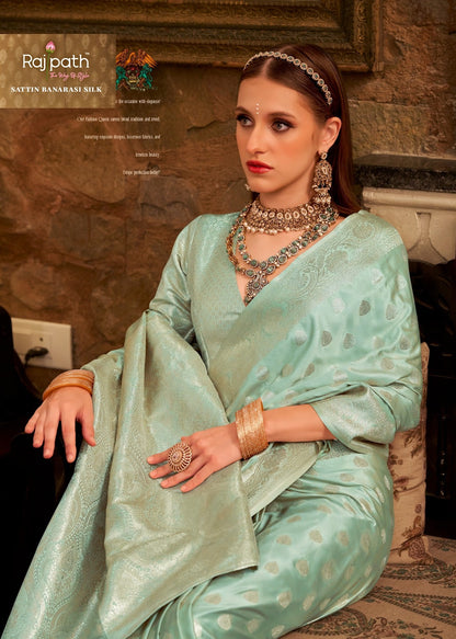 Shella Gold Rajpath Satin Silk Sarees Exporter Gujarat