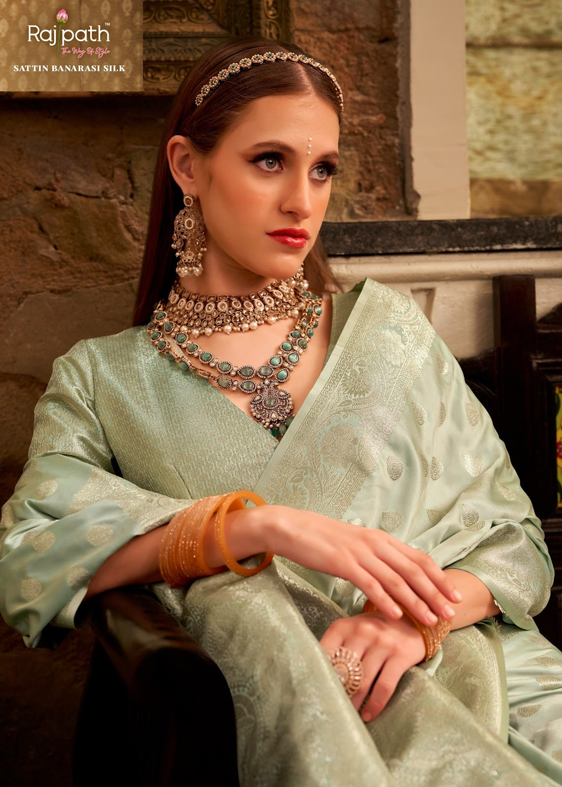 Shella Gold Rajpath Satin Silk Sarees Exporter Gujarat