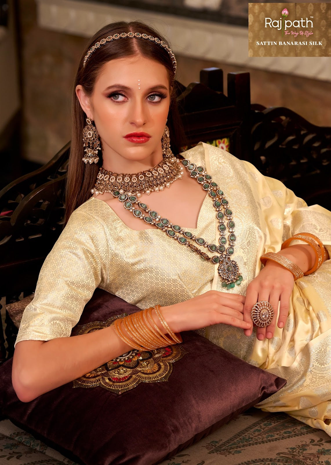 Shella Gold Rajpath Satin Silk Sarees Exporter Gujarat