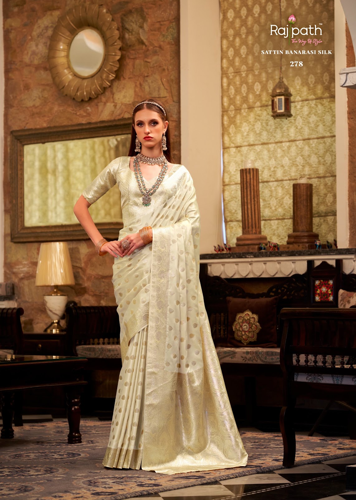 Shella Gold Rajpath Satin Silk Sarees Exporter Gujarat