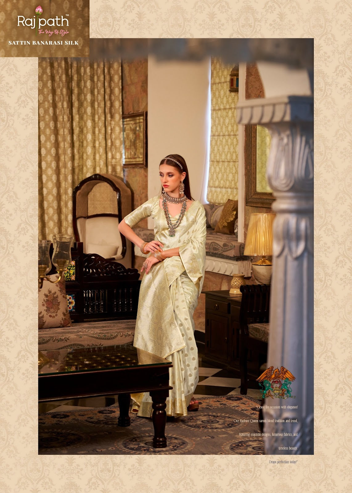 Shella Gold Rajpath Satin Silk Sarees Exporter Gujarat