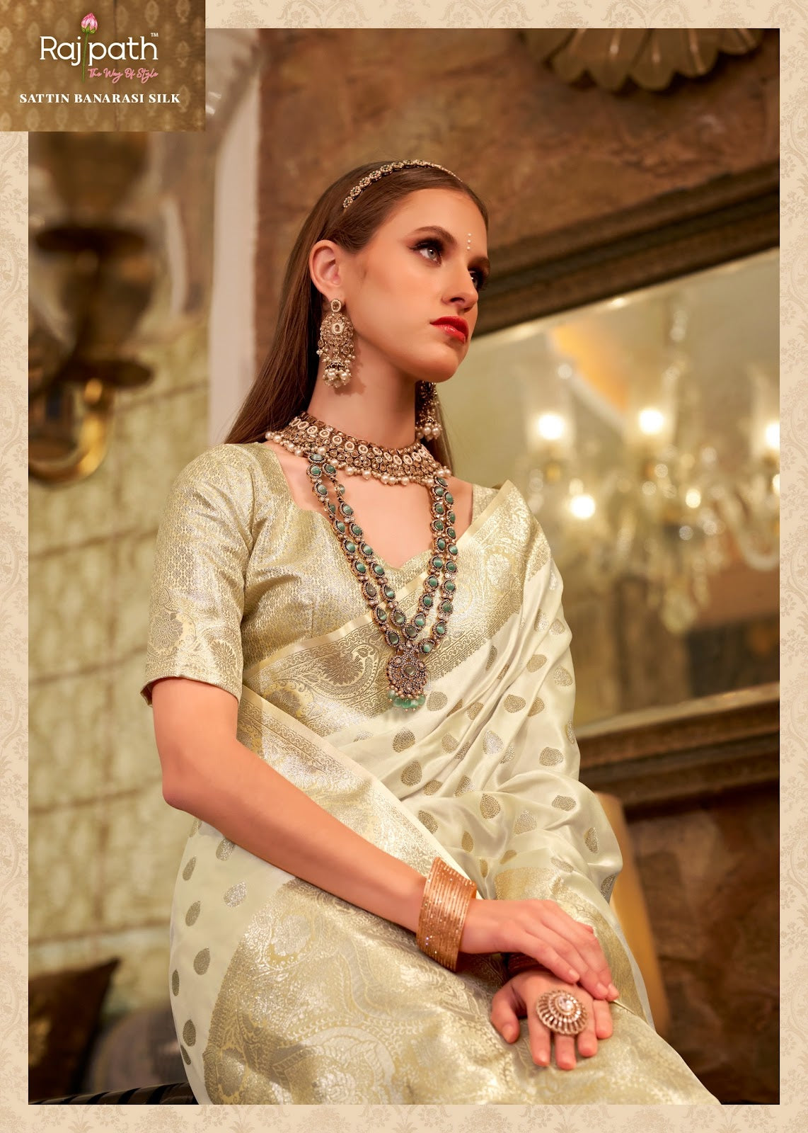 Shella Gold Rajpath Satin Silk Sarees Exporter Gujarat