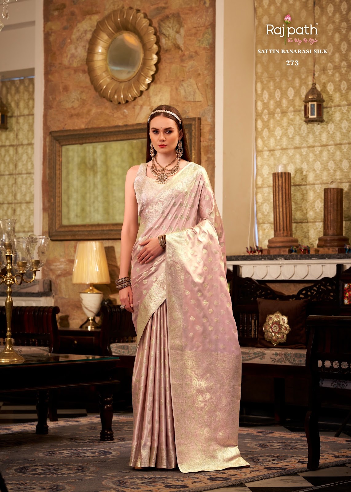 Shella Gold Rajpath Satin Silk Sarees Exporter Gujarat