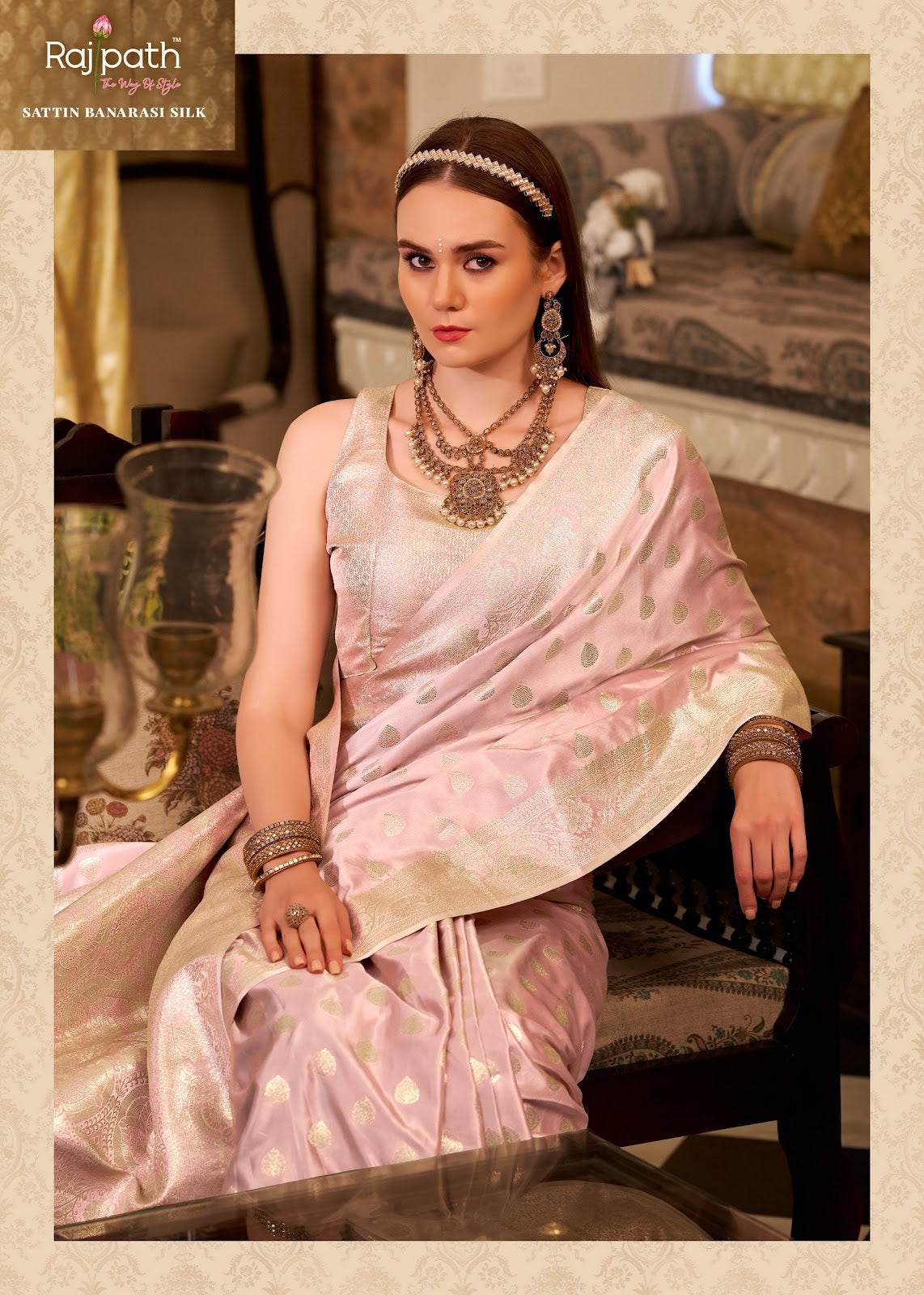 Shella Gold Rajpath Satin Silk Sarees Exporter Gujarat