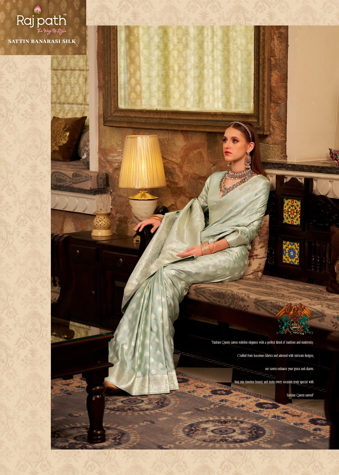 Shella Gold Rajpath Satin Silk Sarees Exporter Gujarat