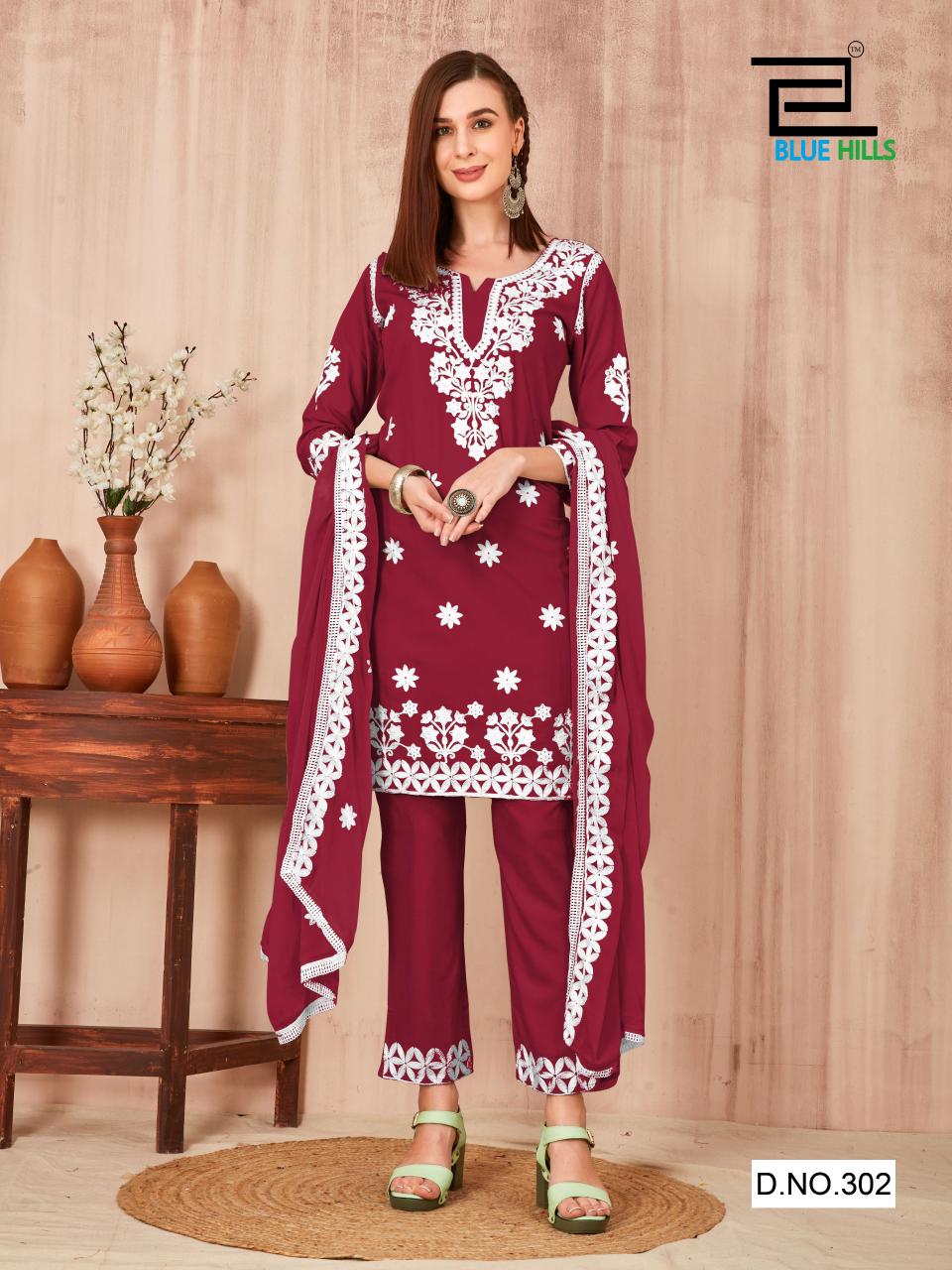 Shenaaz Vol 3 Blue Hills Rayon 14Kg Readymade Pant Style Suits