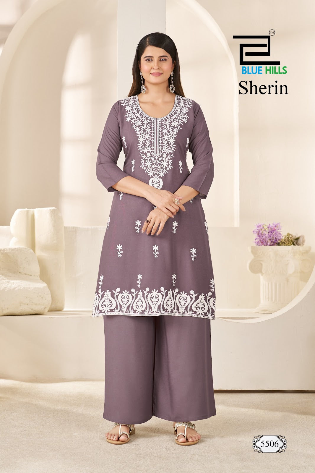 Sherin Blue Hills Rayon 14Kg Kurti Plazzo Set Manufacturer India