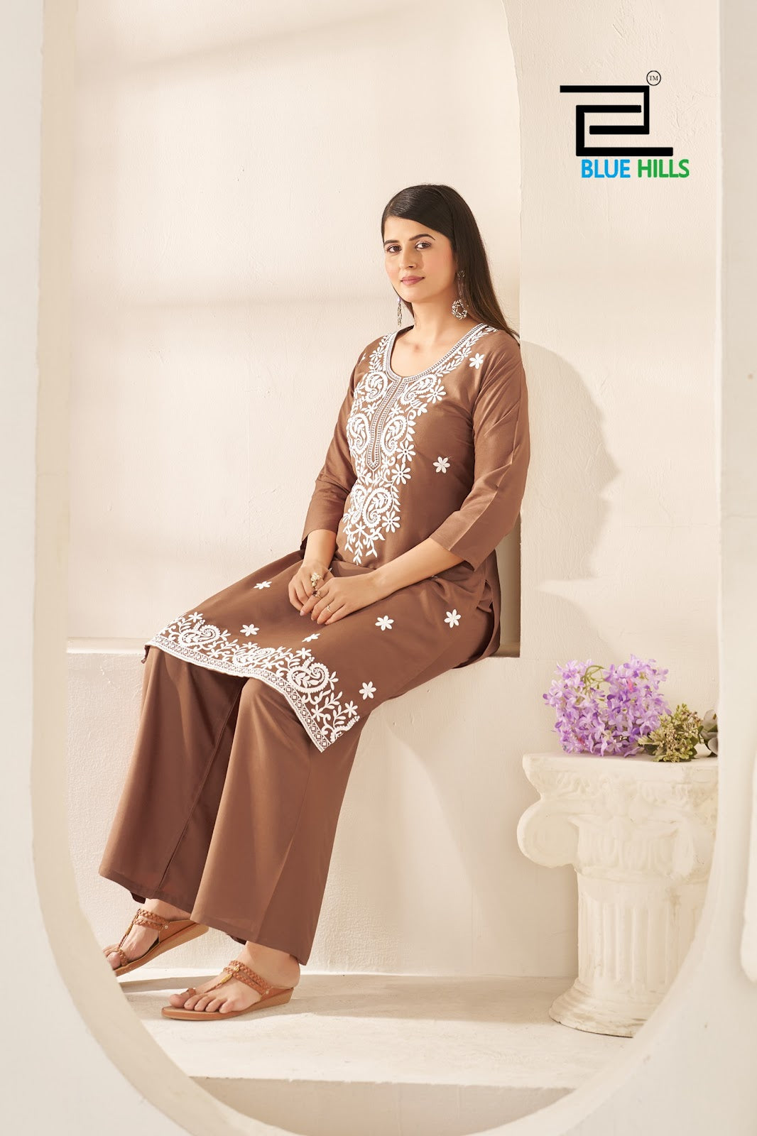 Sherin Blue Hills Rayon 14Kg Kurti Plazzo Set Manufacturer India