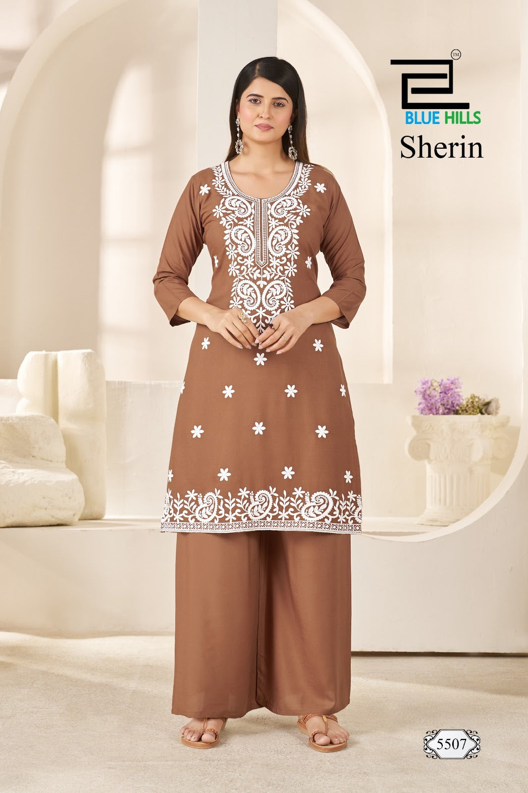 Sherin Blue Hills Rayon 14Kg Kurti Plazzo Set Manufacturer India