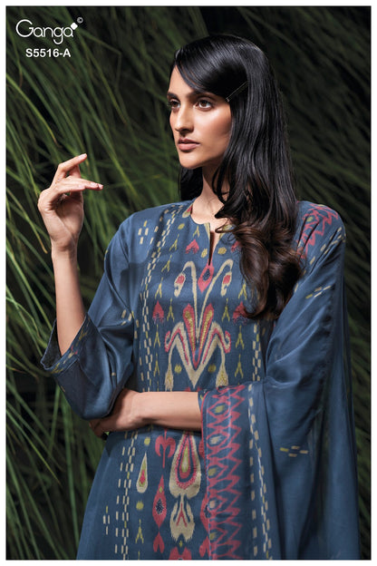 Sherin S5516 Ganga Cotton Satin Pant Style Suits Manufacturer Gujarat