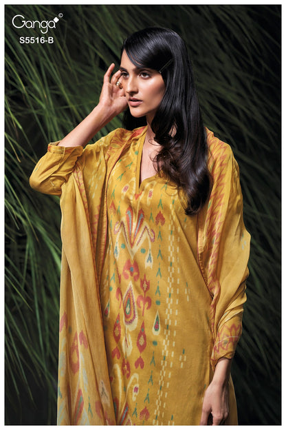 Sherin S5516 Ganga Cotton Satin Pant Style Suits Manufacturer Gujarat