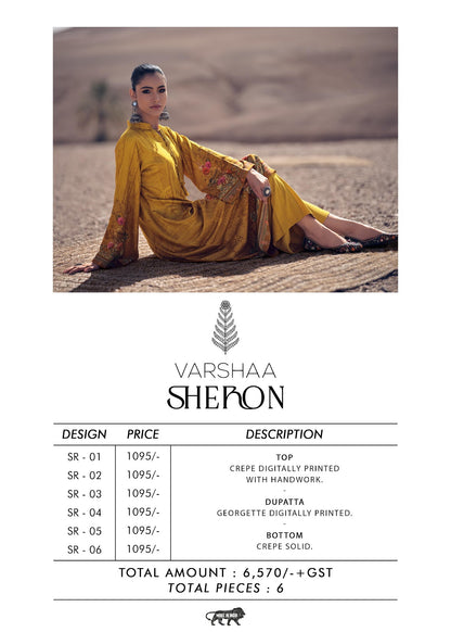 Sheron Varshaa Crape Plazzo Style Suits Manufacturer Ahmedabad