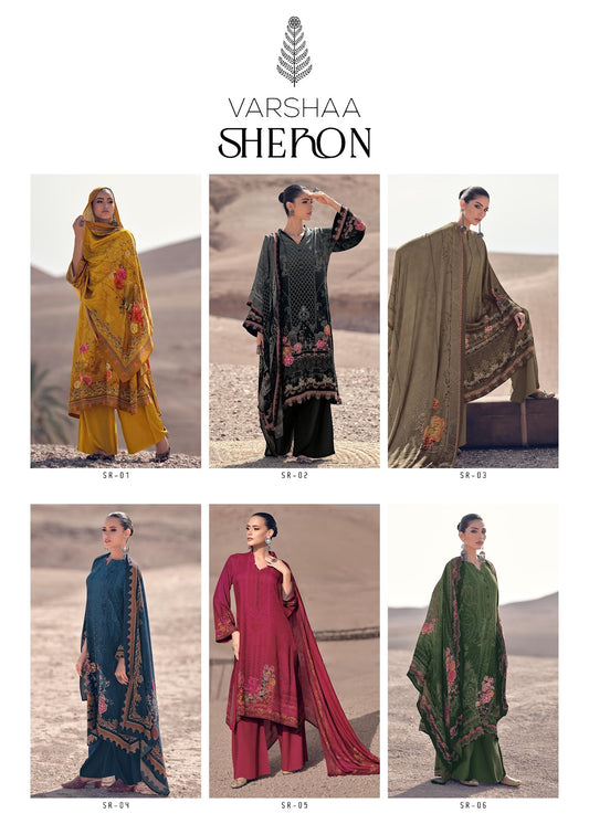 Sheron Varshaa Crape Plazzo Style Suits Manufacturer Ahmedabad