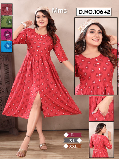 Sherwani Style Mmc Reyon Kurti With Pocket Exporter India