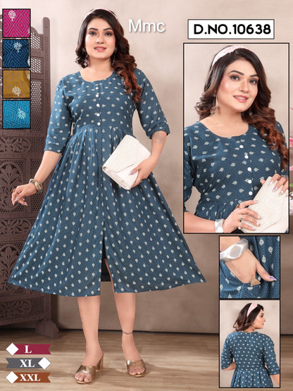 Sherwani Style Mmc Reyon Kurti With Pocket Exporter India