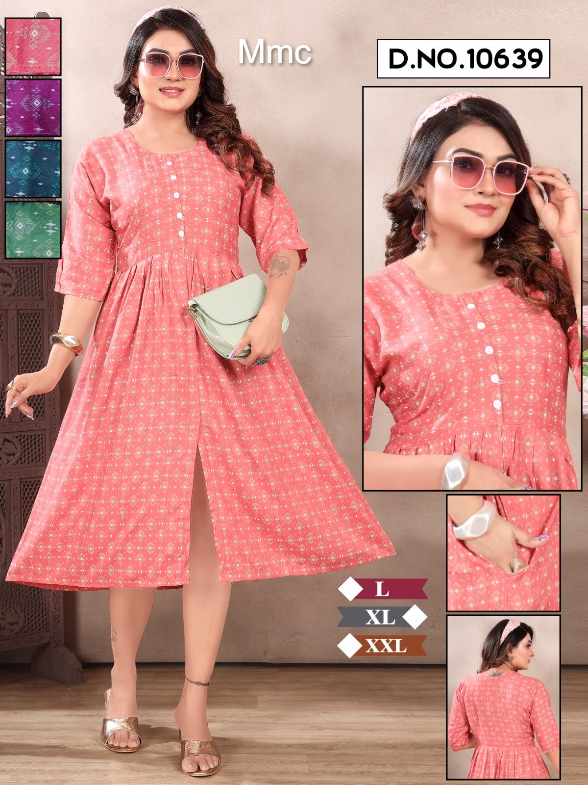 Sherwani Style Mmc Reyon Kurti With Pocket Exporter India