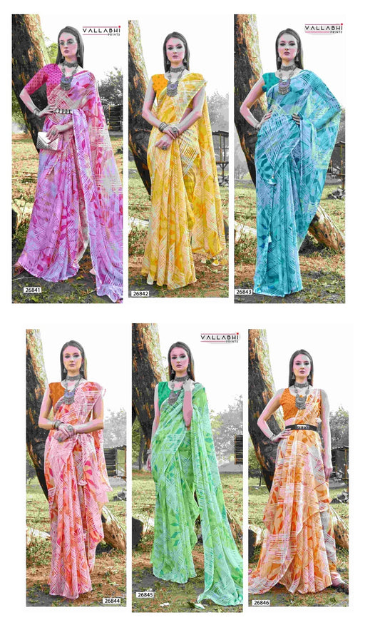 Shesha Vallabhi Prints Georgette Sarees Supplier Gujarat
