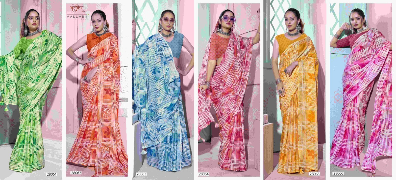 Shesha Vol 4 Vallabhi Prints Chiffon Sarees Supplier Ahmedabad