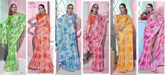 Shesha Vol 4 Vallabhi Prints Chiffon Sarees Supplier Ahmedabad